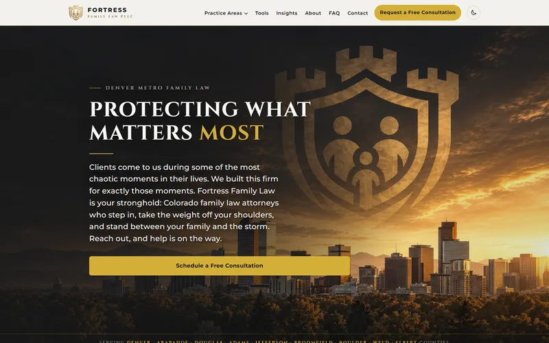 The Fortress Family Law homepage