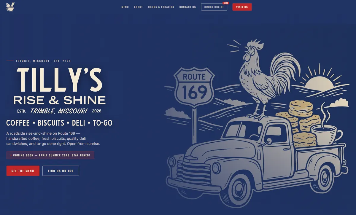 Tilly's Rise & Shine website preview